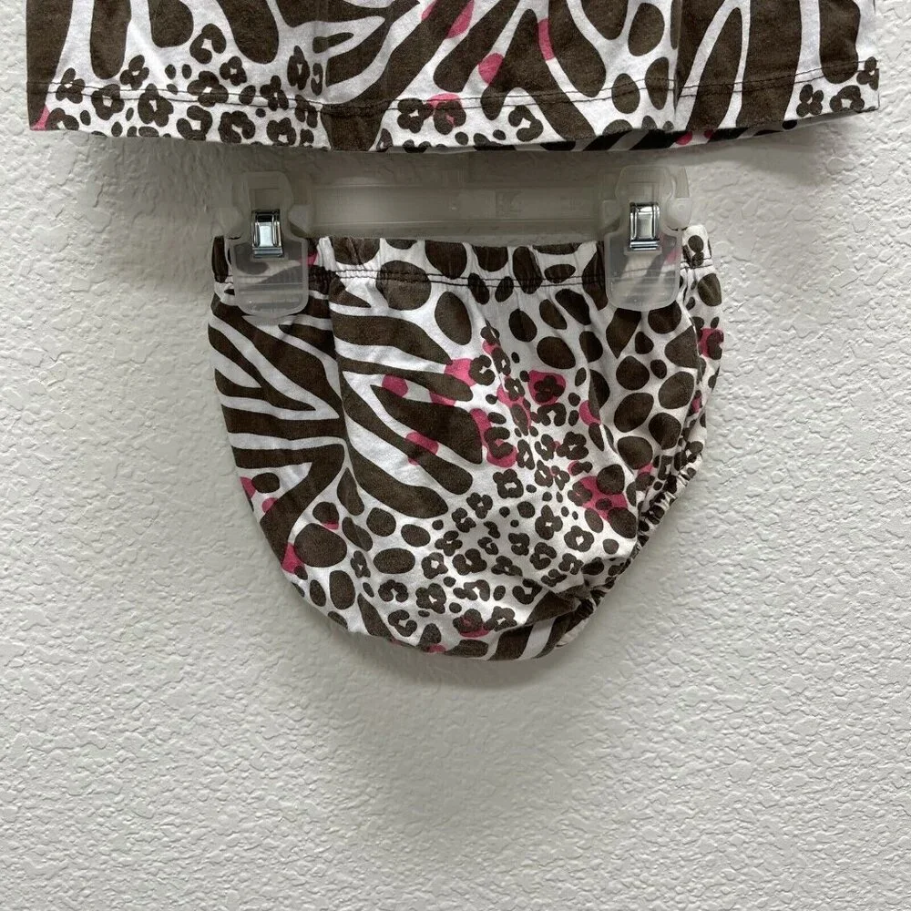 Carter’s Girls Size 24 Months Brown Pink Animal Cheetah Sleeveless 2pc - Picture 4 of 7